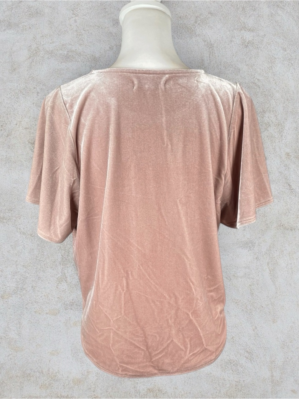 Madewell Blush Pink Velvet Flutter Sleeve Top Small Coquette Balletcore Romantic - Picture 3 of 8